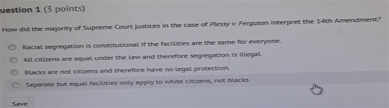 how did the majority of Supreme Court justices in the case of Plessy versus Ferguson-example-1