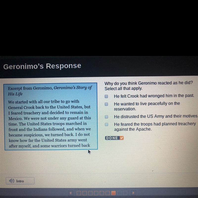 Why do you think Geronimo reacted as he did ? 20 points!!!-example-1