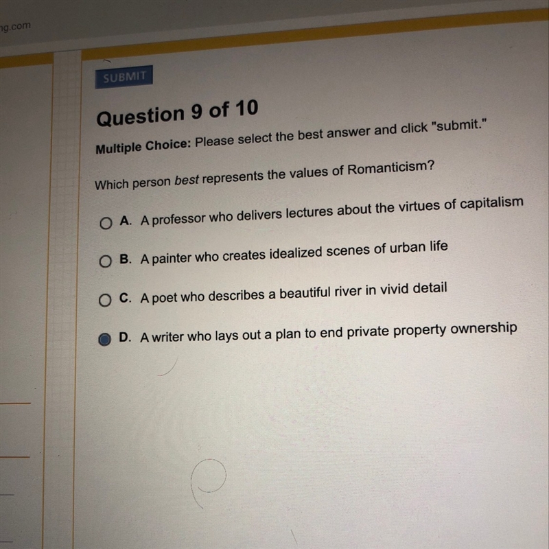 Which person best represents the values of Romanticism?-example-1