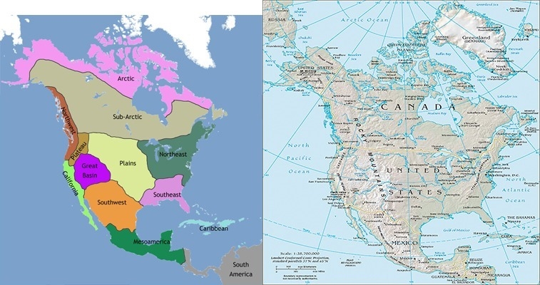 According to these maps, the Southwest Native American cultural region was located-example-1