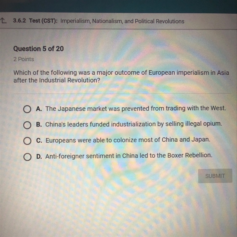 Which of the following was a major outcome of Europe imperialism in asia after the-example-1