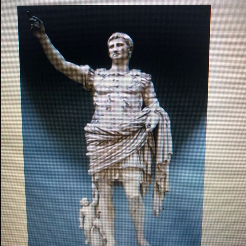 Which of the following id a characteristic of roman sculpture exemplified by Augustus-example-1