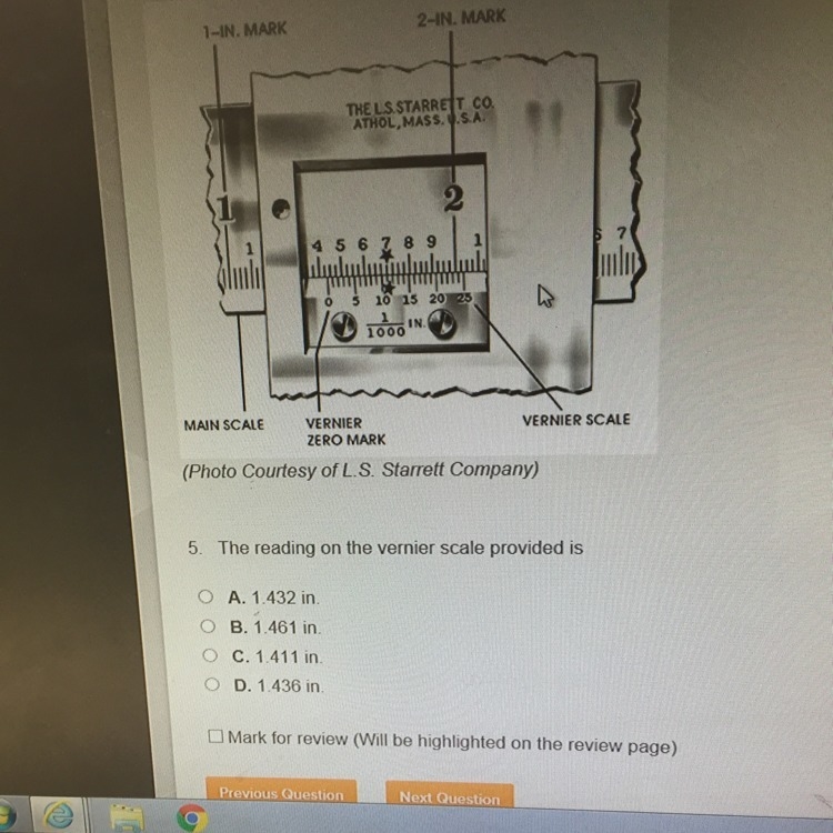 The reading on the vernier scale provided is ABC choice in the picture-example-1