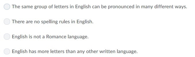 ////!!!94 POINTS!!!//// what is one reason that English difficult to read (this is-example-1