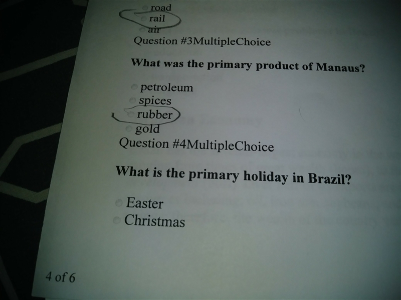 What is the primary holiday in Brazil-example-1