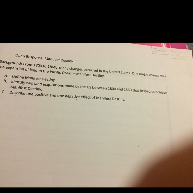 Identify two land acquisitions made by the United States between 1800 and 1860 that-example-1