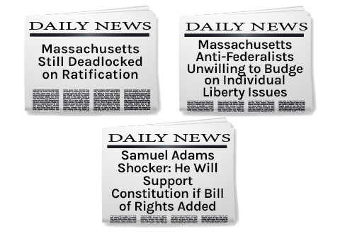 What do these headlines demonstrate about the process of ratifying the Constitution-example-1