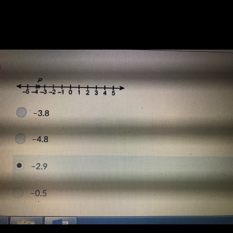 What does point P represent on the number line shown here?-example-1