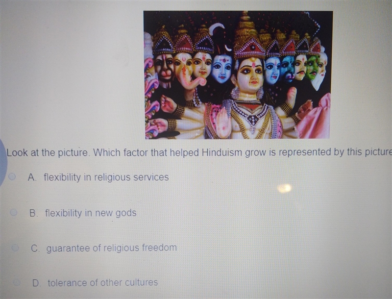 Look at this picture which factor helped Hinduism grow is represented by this picture-example-1