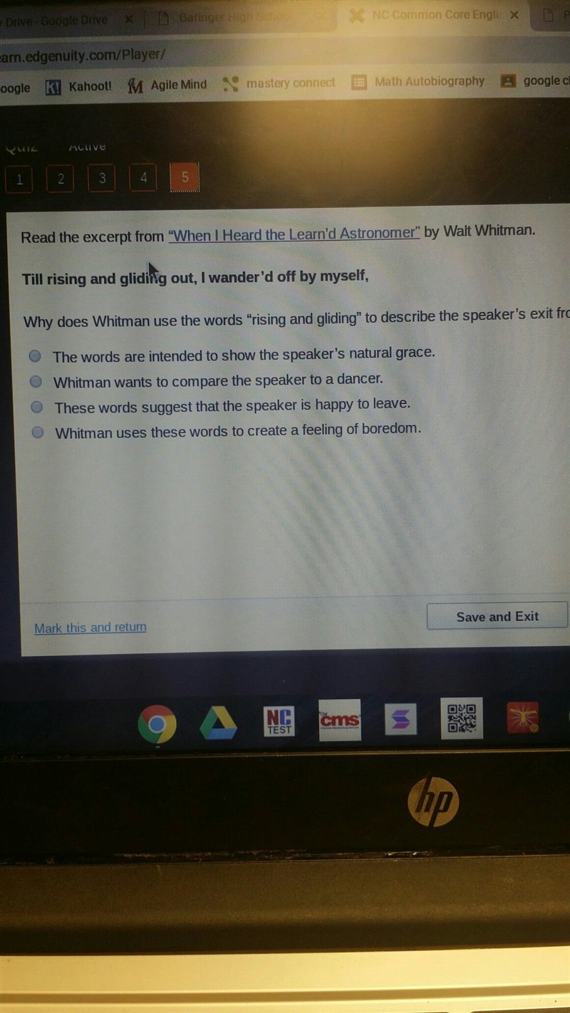 why does Whitman use the words "rising and gliding" to describe the speaker-example-1