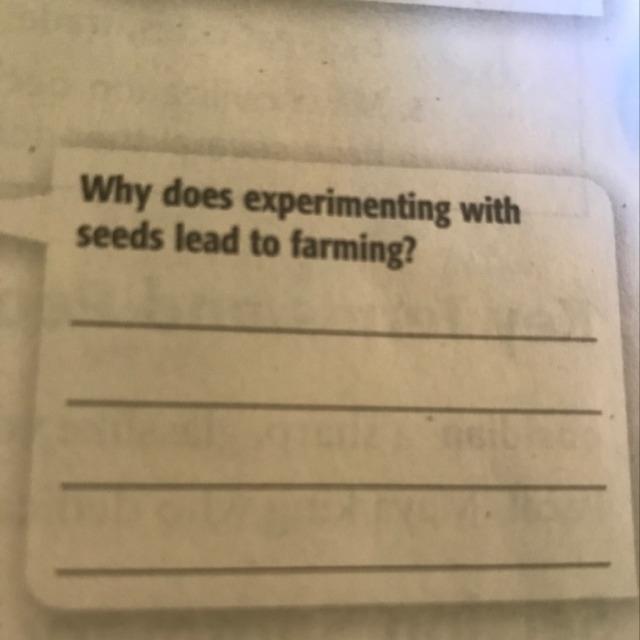 Why does experimenting with seeds lead to farming-example-1