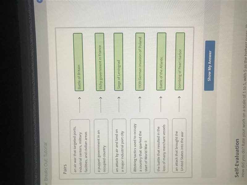 Match the names and events of world war 2 to their descriptions-example-1