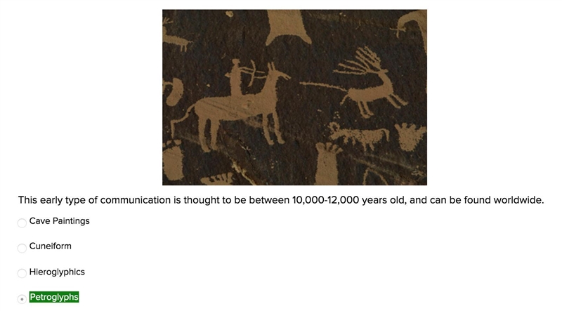 The early type of communication is thought to be between 10,000-12,000 years old, and-example-1