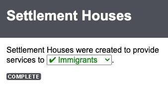 Settlement houses provided services to which of these groups?-example-1