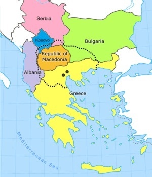 Alexander the Great was the king of Macedon where on the map is Macedon located?-example-1