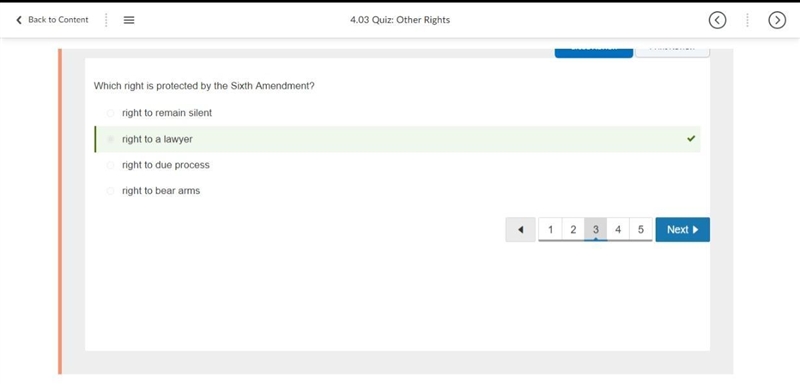 Which right IS protected by the sixth amendment a. Right to bear arms b. Right to-example-3