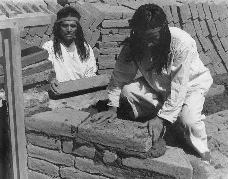 Sun dried mud bricks used to build homes in the desert southwest-example-1