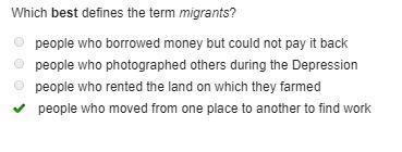 Which best describes the term migrants-example-1