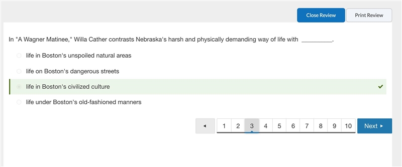 In “a Wagner Matinee” Willa Cather contrasts Nebraska’s harsh and physically demanding-example-1