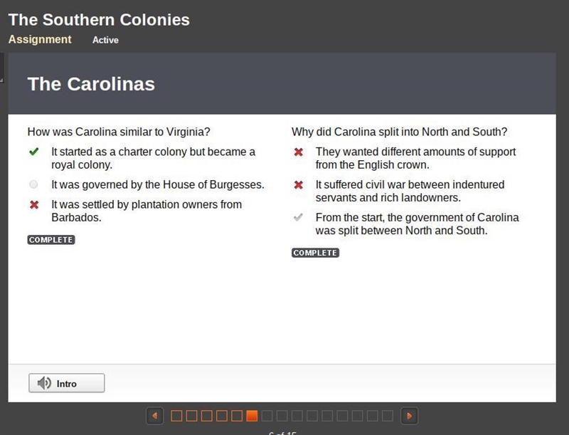 How was Carolina similar to Virginia-example-1