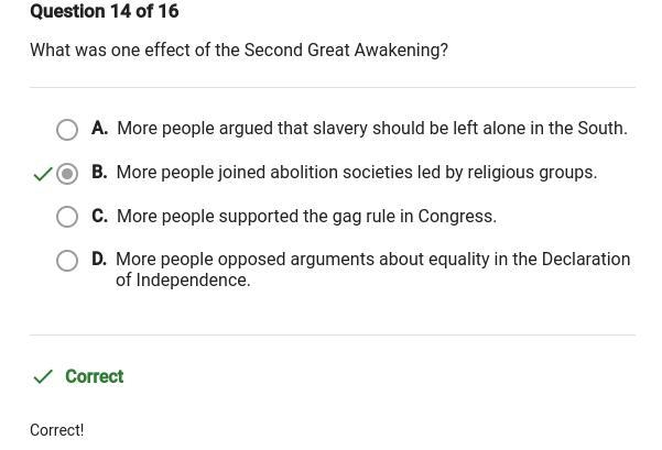 What was one effect of the Second Great Awakening?-example-1