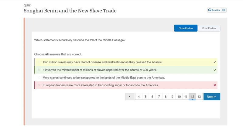 Which of the following best describes the Middle Passage? A)It was the middle leg-example-1