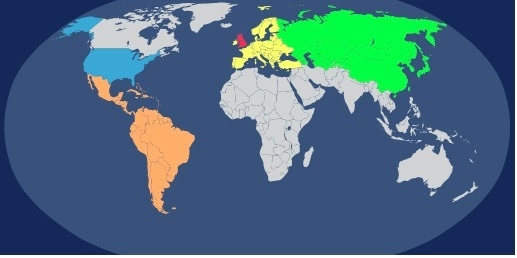 Which of the following developments occurred first in the red region of the map?-example-1