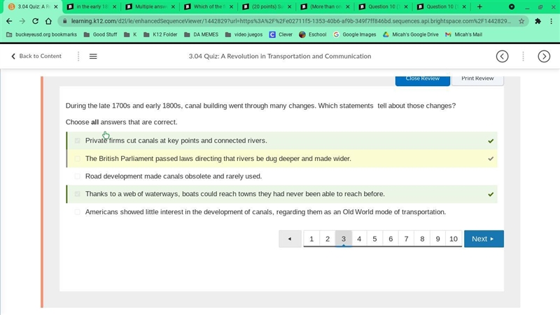 Multiple answers! During the late 1700s and early 1800s canal building went through-example-1