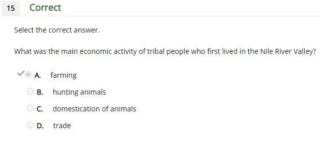 What was the main economic activity of tribal people who first lived in the Nile river-example-1