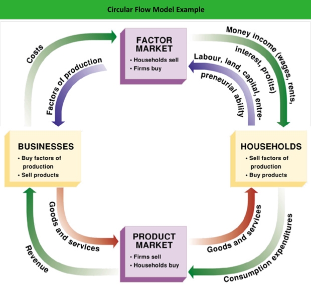 In a diagram of the circular flow of economic activity, businesses A. Receive goods-example-1