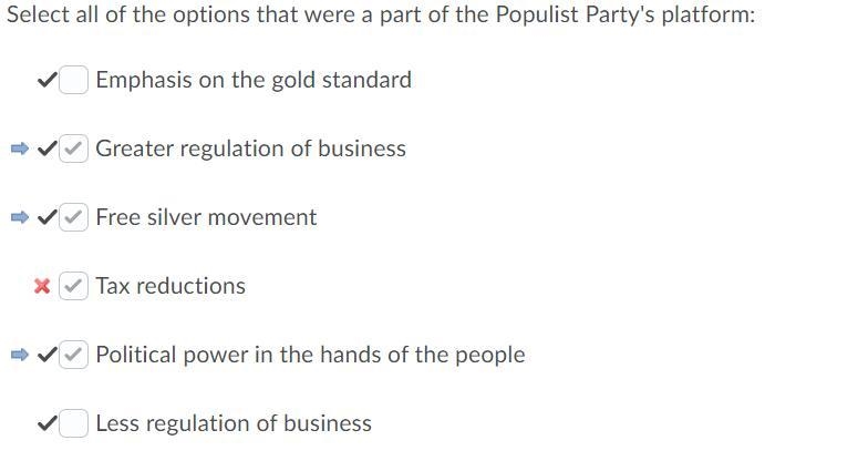 (SELECT ALL THE OPTIONS) that were part of the Populist Party’s platform •Greater-example-1