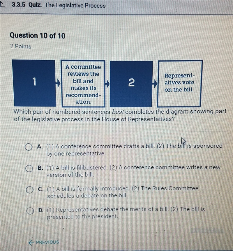 which pair of numbered sentences best completes the diagram showing part of the legislative-example-1