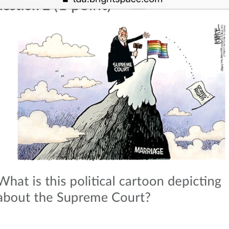 What is this political cartoon depicting about the Supreme Court? That the laws of-example-1