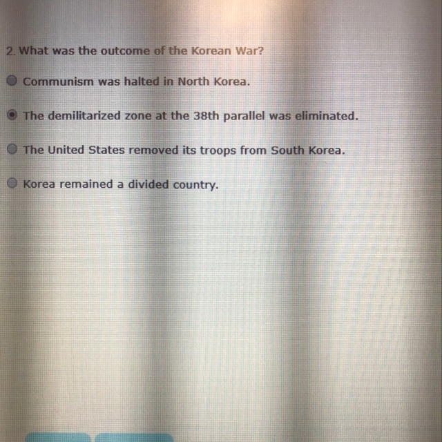 What was he outcome of the Korean War-example-1