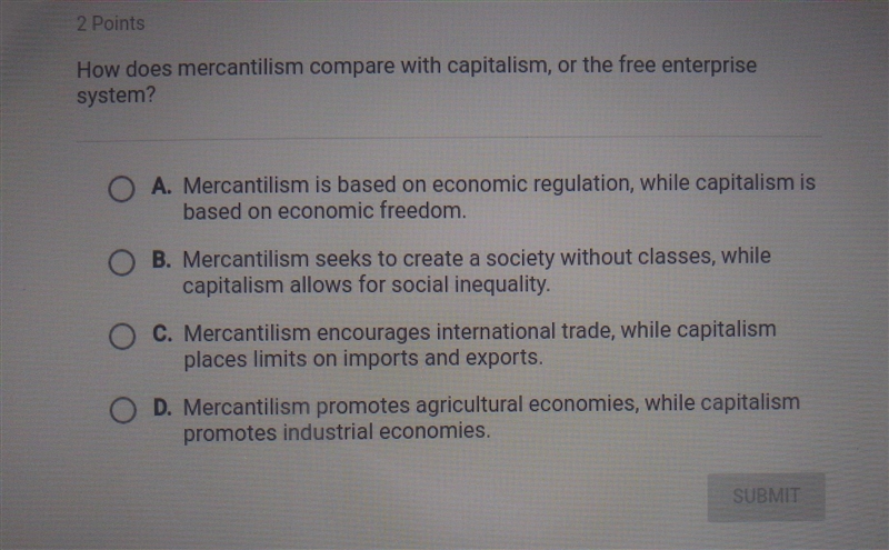 How does mercantalism compare with capitalism, or the free enterprise system?-example-1