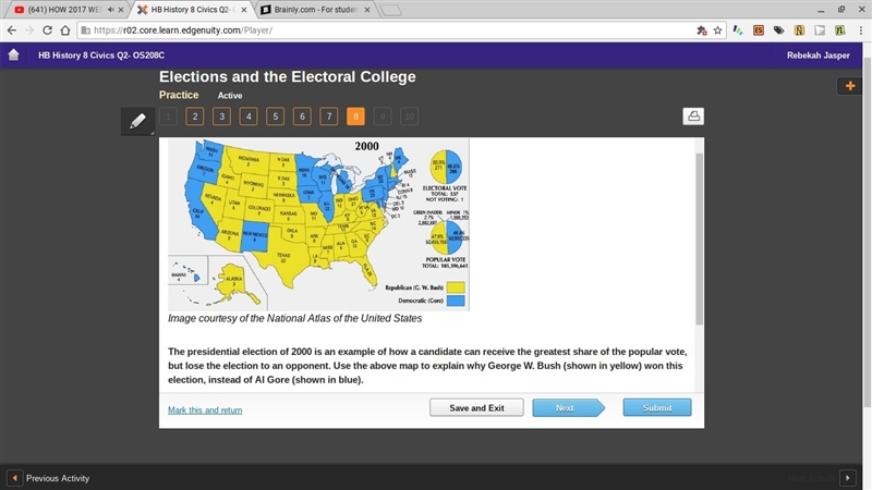 The presidential election of 2000 is an example of how a candidate can receive the-example-1