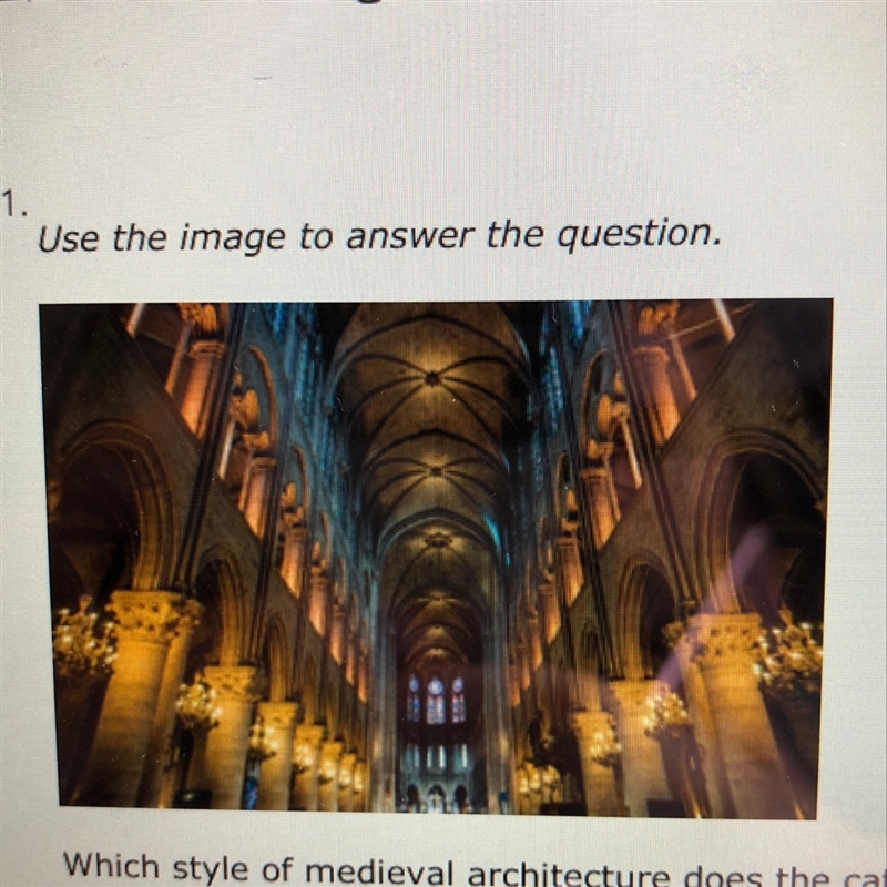 Which style of medieval agriculture does the cathedral in this image represent? A-example-1