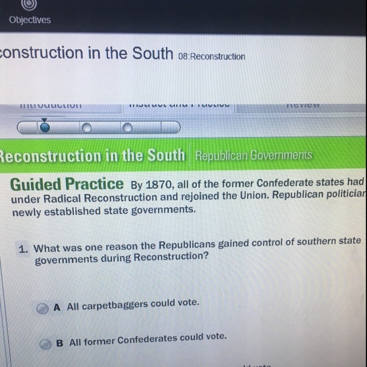 what was one reason the republicans gained control of southern state governments during-example-1