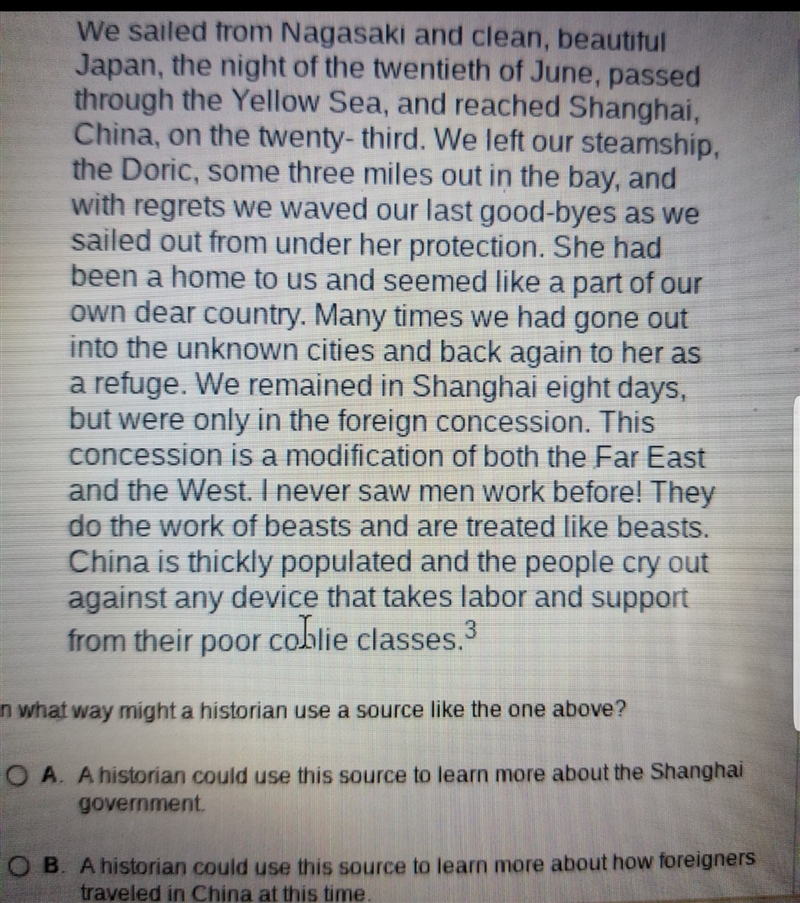 C. a historian could use this source to learn more about what the Chinese though about-example-1