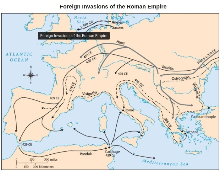 Do the dates on this map suggest an invasion of people or a migration of people? Explain-example-1