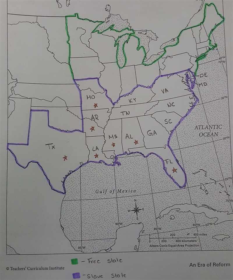 Which three of the new slave states were most important to the growth and expansion-example-1