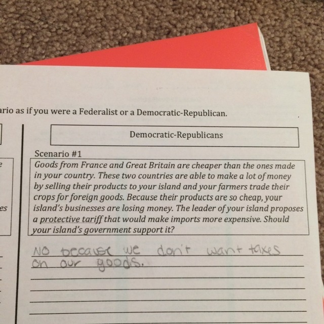 Read each of the scenarios and then respond to them as if you were a federalist or-example-1