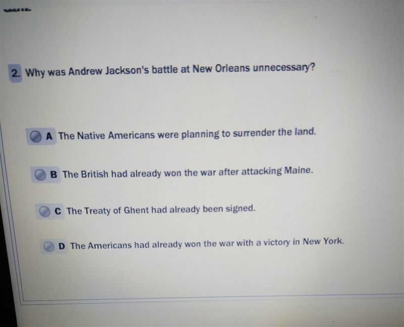 Why was Andrew Jackson's battle at New Orleans unnecessary-example-1