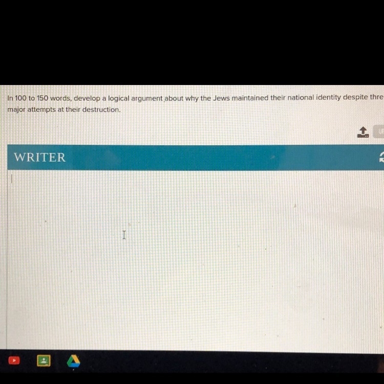 I’m 100 to 150 words, develop a logical argument about why the Jews maintained their-example-1