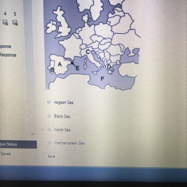 Which body of water on the map is represented by the letter F-example-1