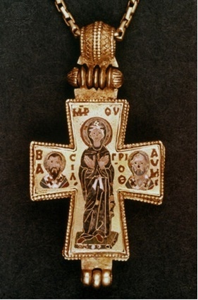 Use this image of Byzantine art to answer the following question: What does this image-example-1