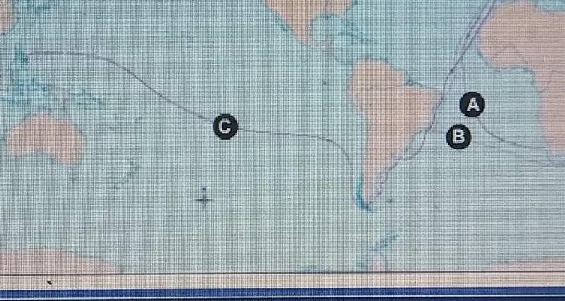 Which letter indicates the route vasco de gama followed-example-1