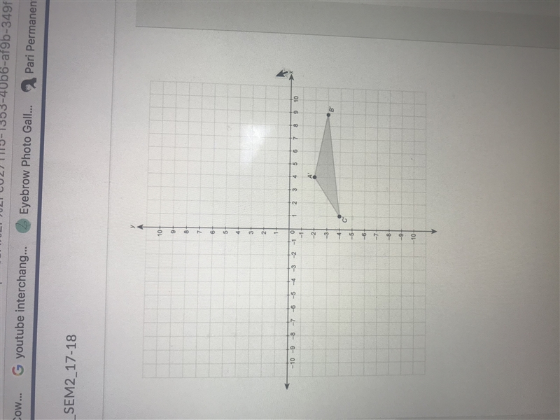 TriangleABC is transformed to form  triangleA'B'C' . A is at (2, 4) , B is at (3, 9) and-example-2