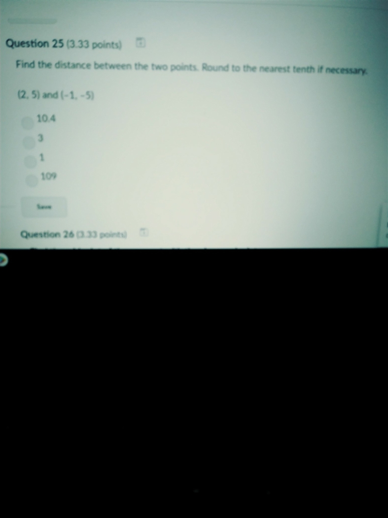 Q # 25 find the distance between the two points-example-1