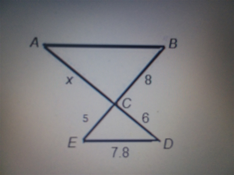 Triangle ABC was dilated and rotated to form triangle DEC. What is the length of side-example-1